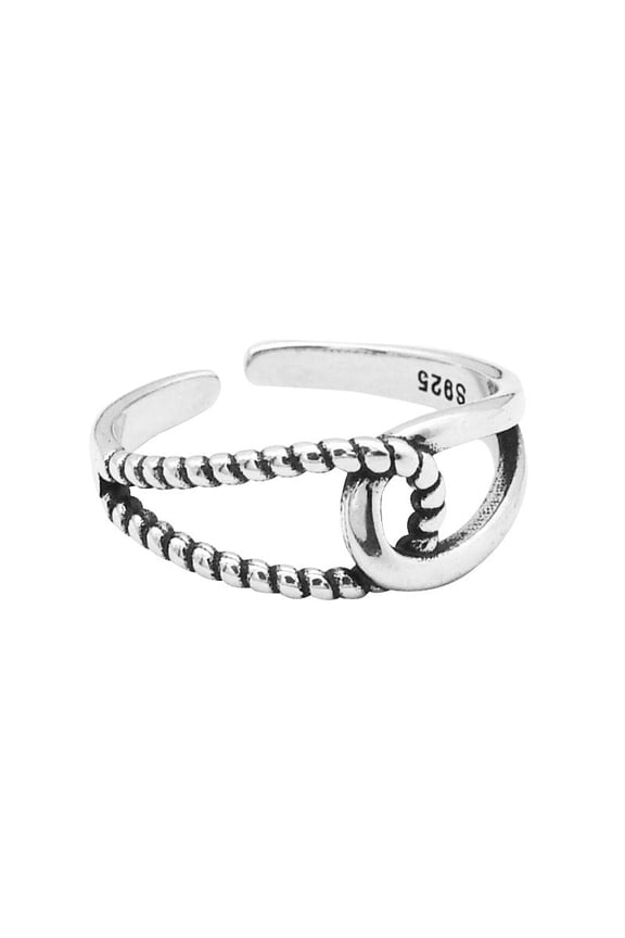 Ins Temperament Cold Wind Jewelry S925 Sterling Silver Retro Interwoven Twist Ring