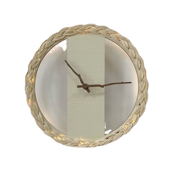 Ins Wind Wood Bead Straw Woven Mirror Innovative Home Art Decoration Mirror