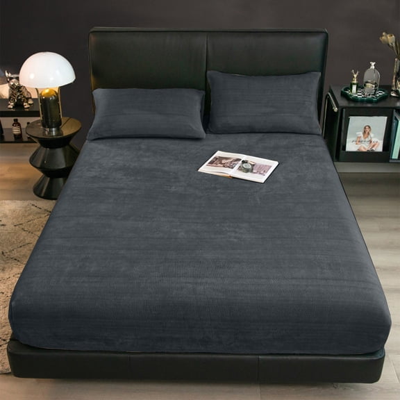 InsCray Twin Sheets Set, Elegants Luxuriously Soft 3-Piece Velvet Flannel Bedding Set - Cozy & Warm- Non Pilling Fuzzy Fleece Bed Sheets 66 x 96"