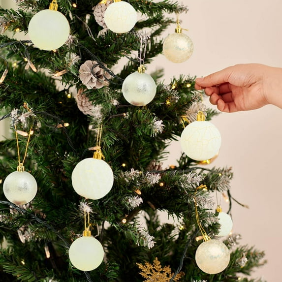 InsCrazy 25PC Christmas Ball Ornaments Christmas Decorations for Xmas Tree, Holiday, Wedding, Party 2.36inch/60mm Shatterproof Indoor Christmas Decorations Assorted Decorative Balls