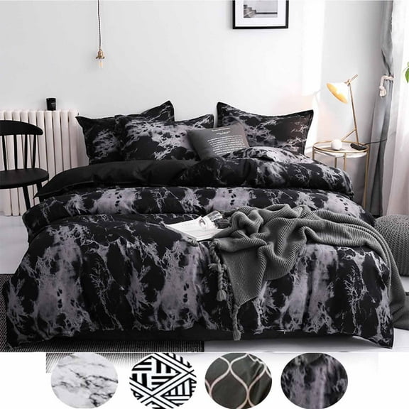 InsCrazy 3PC Full Size Bedding Set, Duvet Cover and Pillow Cases, Soft Microfiber Comforter Set on Clearance