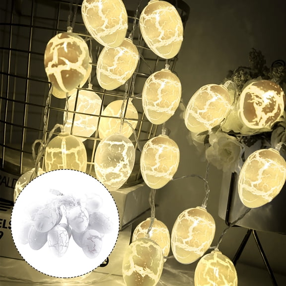 InsCrazy 4.92ft Easter Eggs 10 Led String Lights, Battery Operated Light Party Home Decor lights Easter Decorations