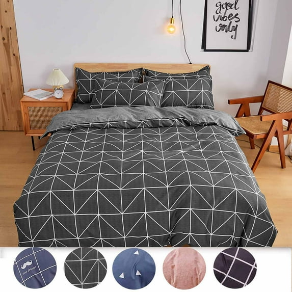 InsCrazy 4PC Comforter Full Size Set, Bedding Set with 2PC Pillow Cases and Flat Sheet and Duvet Cover, Soft and Breathable 81" x 96" on Clearance