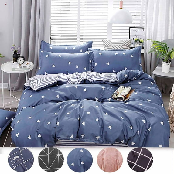 InsCrazy 4PC Comforter Full Size Set, Bedding Set with 2PC Pillow Cases and Flat Sheet and Duvet Cover, Soft and Breathable 81" x 96" on Clearance