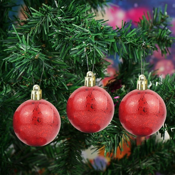 InsCrazy 6PC Christmas Ball Ornaments Set for Xmas Tree for Xmas Tree Decorations 2.36inch/60mm Shatterproof Hanging Decorations Multicolor Assorted Decorative Balls