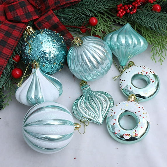 InsCrazy 8PC Christmas Ball Ornaments Sets 3.15inch/80mm Plastic Shatterproof Ornaments Balls for Xmas Tree with Box Hanging Ball for Holiday Wedding Party Christmas Decorations