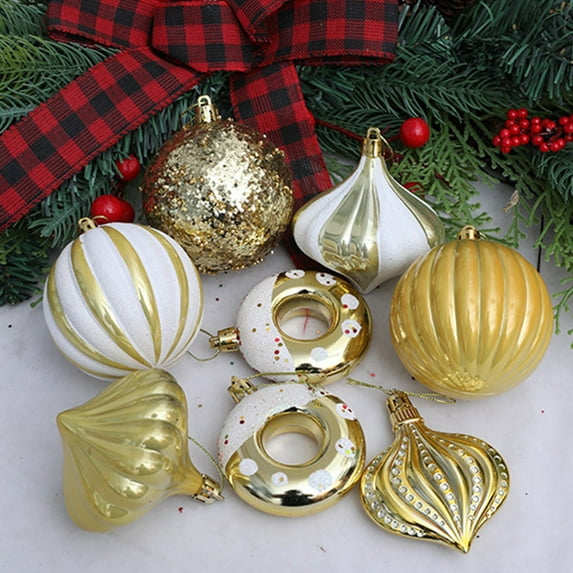 InsCrazy 8PC Christmas Ball Ornaments Sets 3.15inch/80mm Plastic Shatterproof Ornaments Balls for Xmas Tree with Box Hanging Ball for Holiday Wedding Party Christmas Decorations