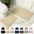 thumbnail image 1 of InsCrazy Bathroom Rugs Sets 2 Piece Bathroom Water Absorbing Door Mat Convenient Machine Wash Lightweight Fabric Water Absorption Non-Slip Floor Mat Bath Decor, 1 of 6