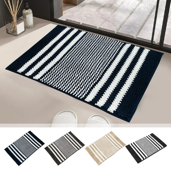 InsCrazy Bathroom Rugs -fine Fiber Bathroom Mat Super Soft and Thick Absorbent and Non-Slip Machine Washable Bathroom Floor Bath Mat Bath Decor 17" x 24"
