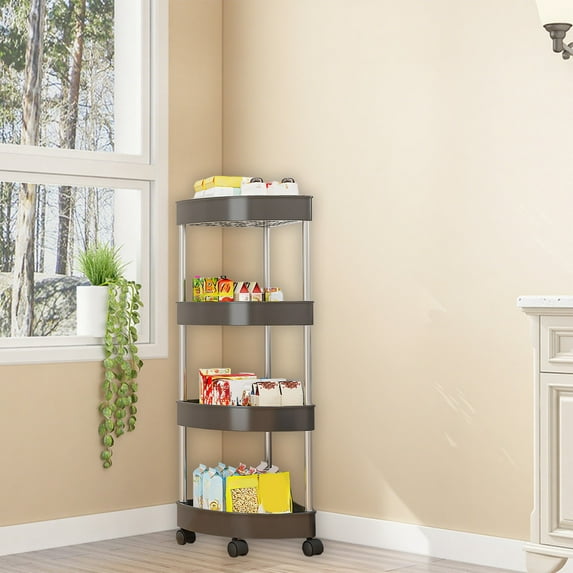 InsCrazy Bathroom Storage Organization Bathroom Corner Storage Shelf Organizer With Detachable 4 for Kitchen Bathroom Laundry Room Office