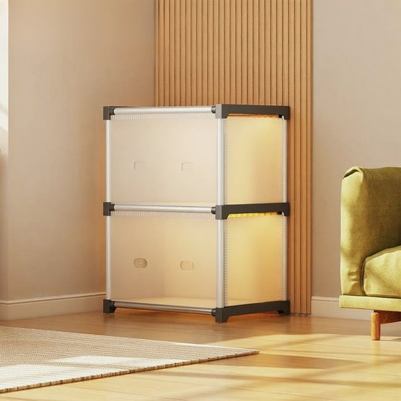 InsCrazy Bookshelf with Drawers Plastic Bookshelf Floor-standing Storage Rack Home Library Children's for Office, Living Room, Kitchen