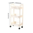 thumbnail image 1 of InsCrazy Caddy with Rollers for Kitchen, Kitchen Storage Cart 3-layer Black With Armrests Storage, 1 of 6