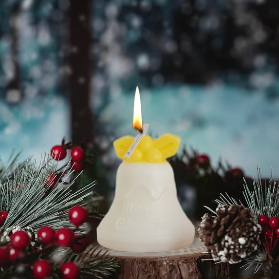 InsCrazy Candles, Christmas Candles Christmas Scented Candle Bells Ornaments Warm Holiday Decoration Multiple Colors Available with Merry Christmas Lettering Christmas Gifts for Women