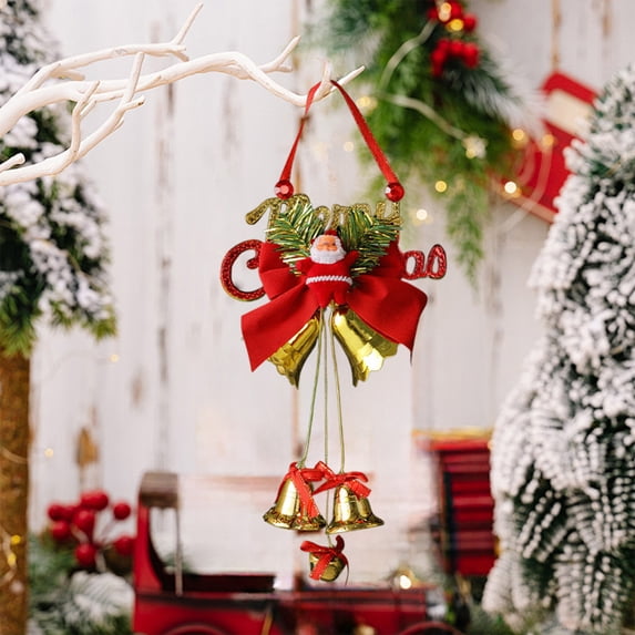 InsCrazy Christmas Bells, Christmas Tree Decorations, 12.2in Christmas Tree Hanging Decoration Accessories Santa Claus Bells Christmas Gift Hanging Decoration