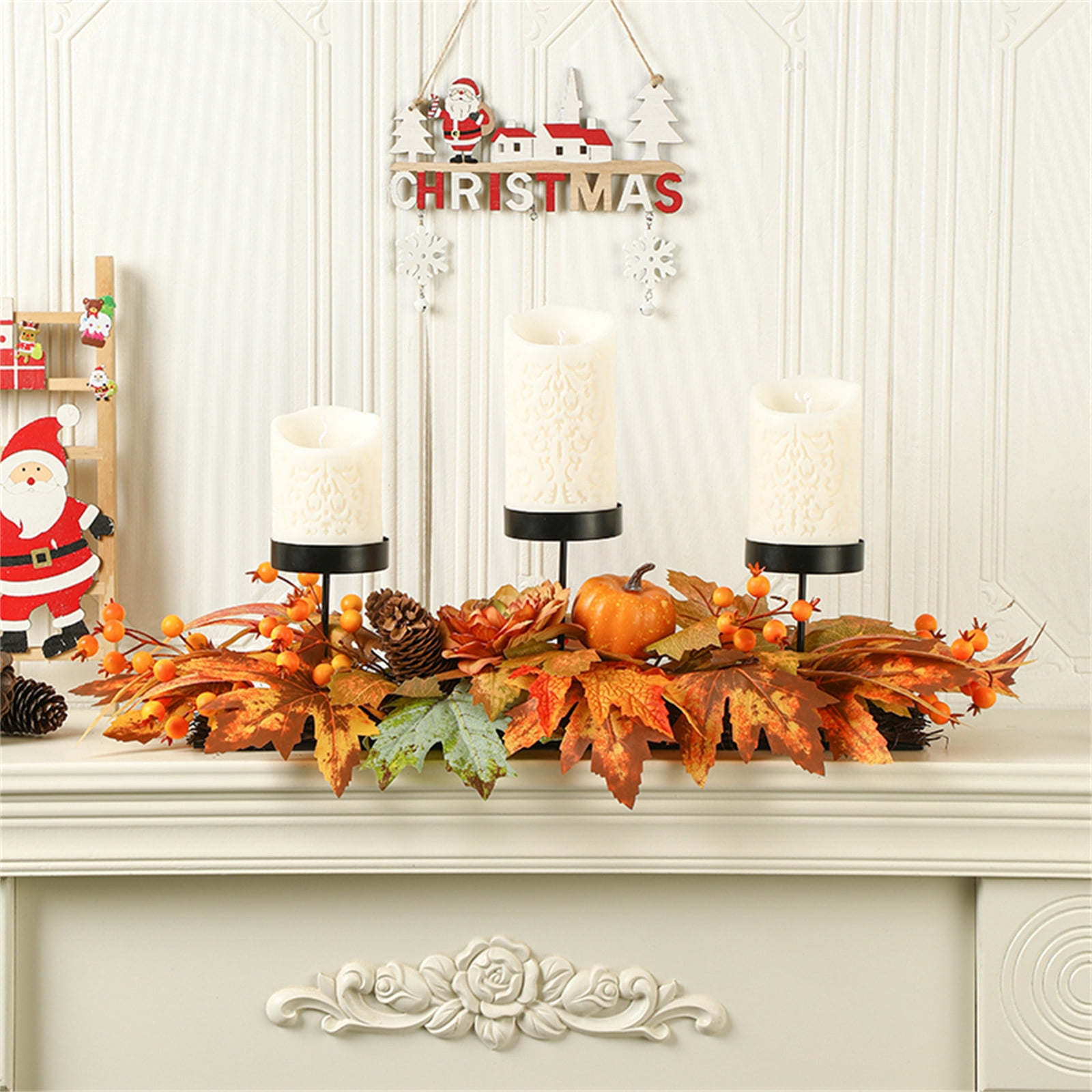 InsCrazy Christmas Candle Holders Thanksgiving Christmas Day Three ...