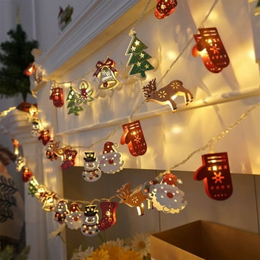InsCrazy Christmas Lights Decorations, Iron Father Christmas Lights Small String Lights Christmas Decoration String Lights Can Be Used for Patio and Room Indoor Decoration