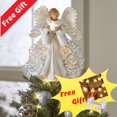thumbnail image 1 of InsCrazy Christmas Tree Topper Christmas, Hollow Star and Angel Tree Top Christmas Tree Decoration, 1 of 6