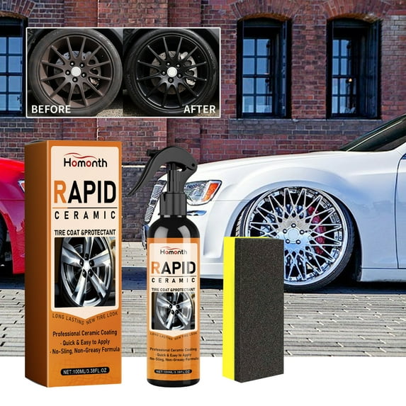 InsCrazy Cleaners 2 in 1 High Protection Fast Car Tire Coating Spray Car Tire Coating Spray High Protection 2 in 1 Spray Ceramic Coating Spray 100ml