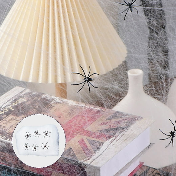 InsCrazy Clearance under 5 Halloween Decorations Halloween Decoration Props Cobwebs Spider Cotton Haunted House Bar Scene Decoration Decoration Supplies Cobwebs