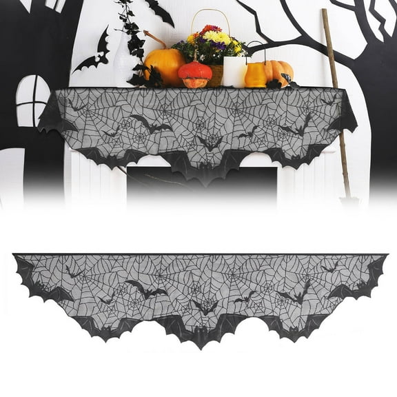 InsCrazy Clearance under 10 Halloween Decorations Halloween Black Spider Fireplace Cloth Stove Towel Home Decoration