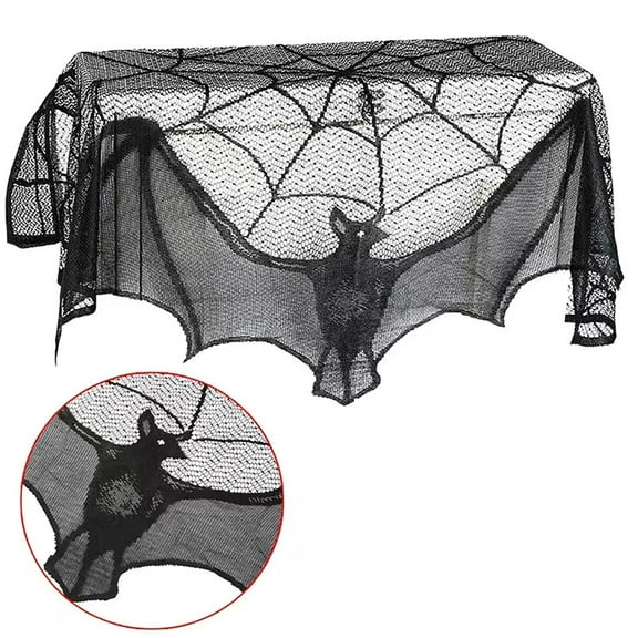 InsCrazy Clearance under 5 Halloween Decorations Halloween Black Spider Fireplace Cloth Stove Towel Home Decoration