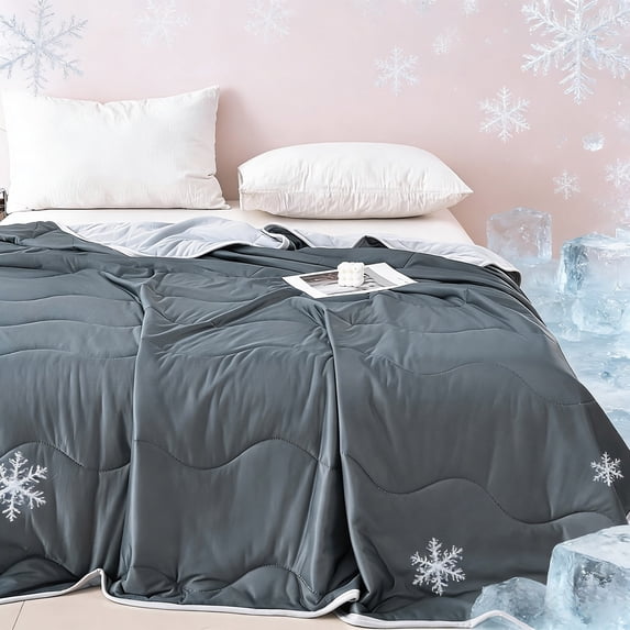 InsCrazy Cooling Comforter Lightweight Comforter for Summer with Dual-Sided Cool Tech Can Be Machine Washed Cooling Blankets for Hot Sleepers