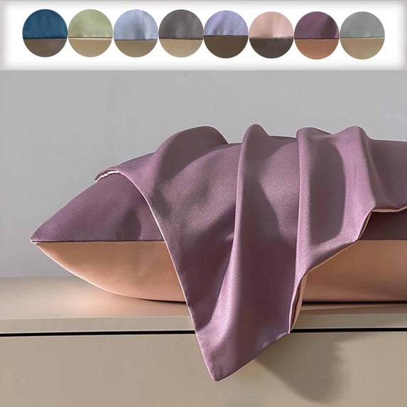 InsCrazy Cooling Silk Pillowcases - Standard Pillowcase 2 Pack - Breathable Skin-Friendly Pillow Case for Hot Sleepers, Pillow Cover 20 X 30"