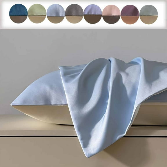 InsCrazy Cooling Silk Pillowcases - Standard Pillowcase 2 Pack - Breathable Skin-Friendly Pillow Case for Hot Sleepers, Pillow Cover 20 X 30"