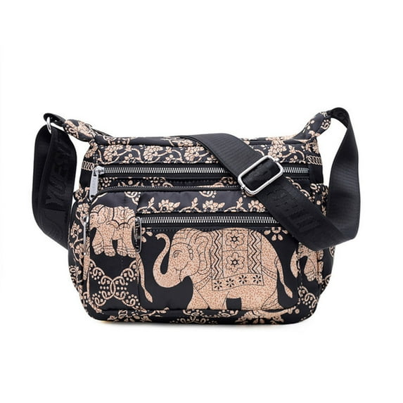InsCrazy Crossbody Bag Sling Bag Women Printed Ethnic Nylon Fabric Bag Single Shoulders Messenger Bags Crossbody Bag for Women