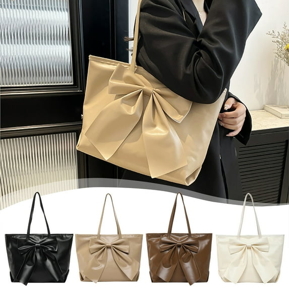 InsCrazy Crossbody Bags for Women Big Bow Bag New Handbag Large Capacity Shoulder Bag Advanced Texture Retro Tote Bag Combining Practicality and for Travel Outdoor Sports