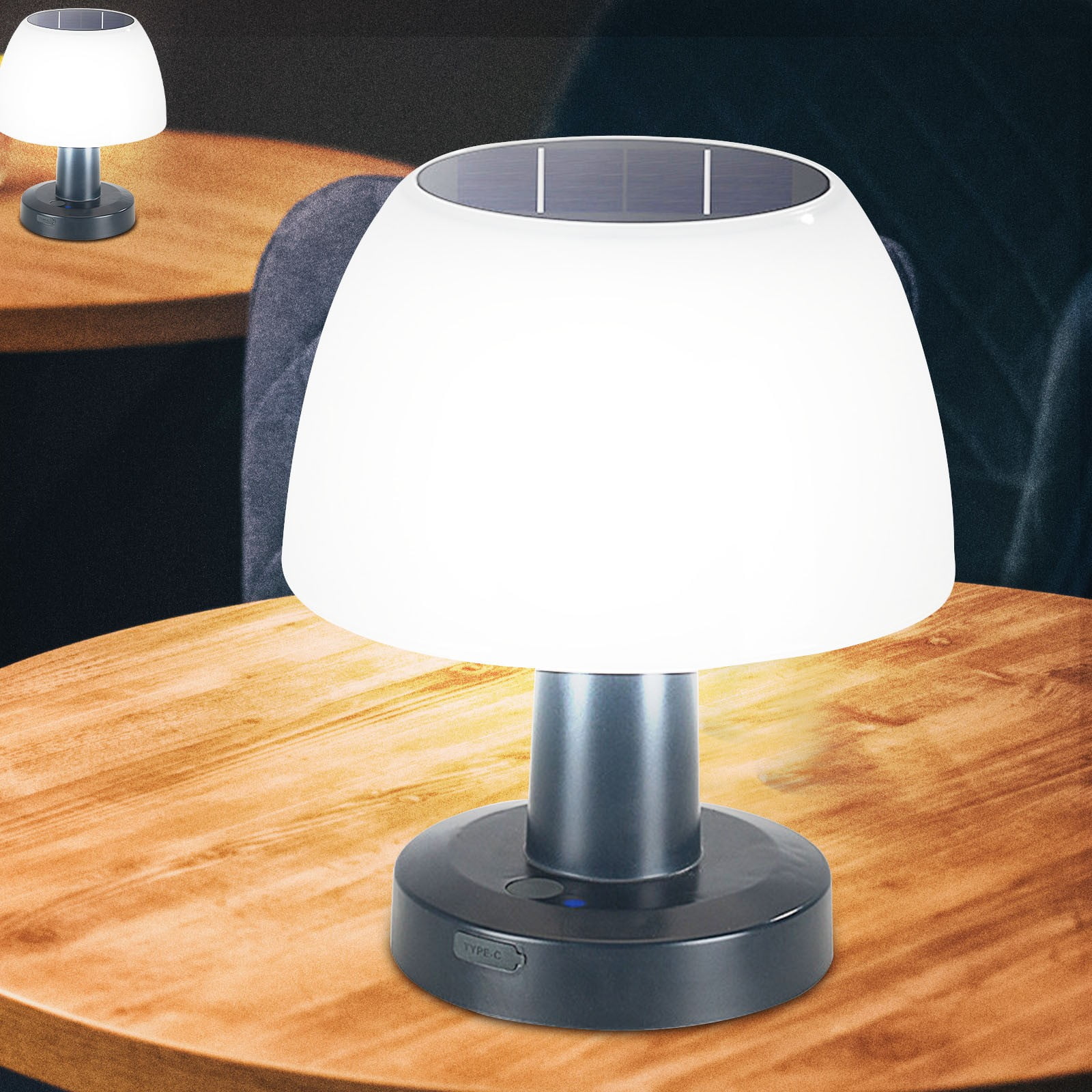 InsCrazy Desk Lamp, Outdoor Qingba Dining Bar Solar Night Light Bedhead Gift Rechargeable Bar Desktop Solar Table Light for home office