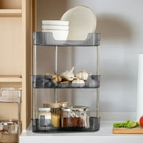 InsCrazy Desktop Shelf Organizer for Kitchen, Kitchen Three Shelf Countertop Corner Triangular Spice Hanging