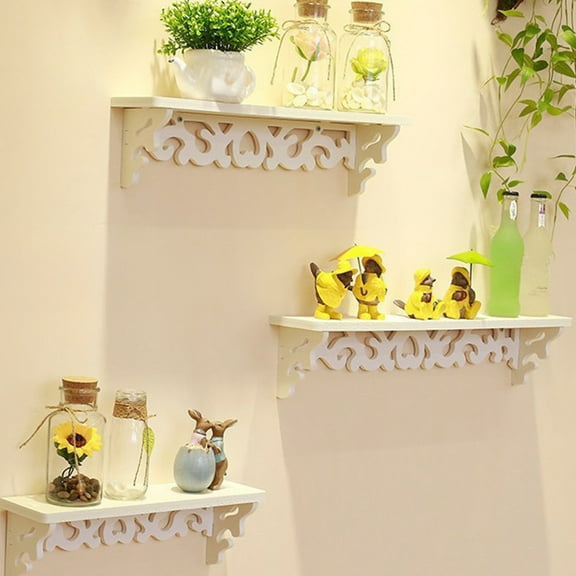 InsCrazy Floating Shelf 3 Pcs No Punching Required Wall Shelves Set for Living Room, Bedroom, Office, Home Workshop