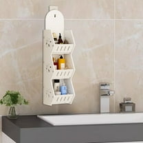InsCrazy Floating Shelf Three Layer Wall Mounted Bathroom Storage Rack Is for Bathroom