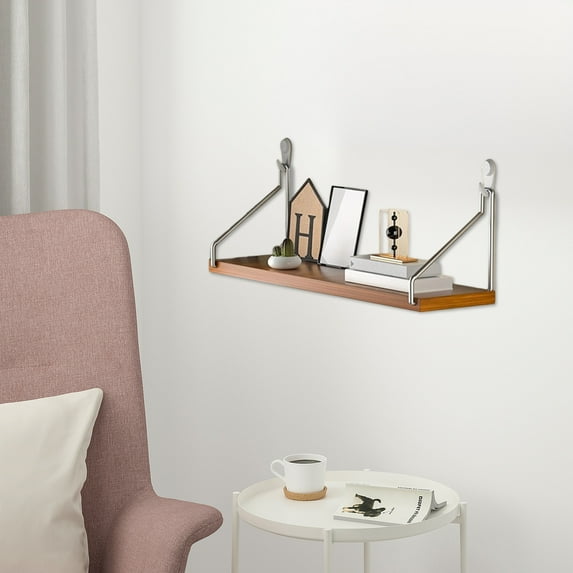 InsCrazy Floating Shelves Storage No-drill Wall Shelf Bedside Wall-mounted Shelf Wall-mounted Projector for Office, Living Room, Kitchen