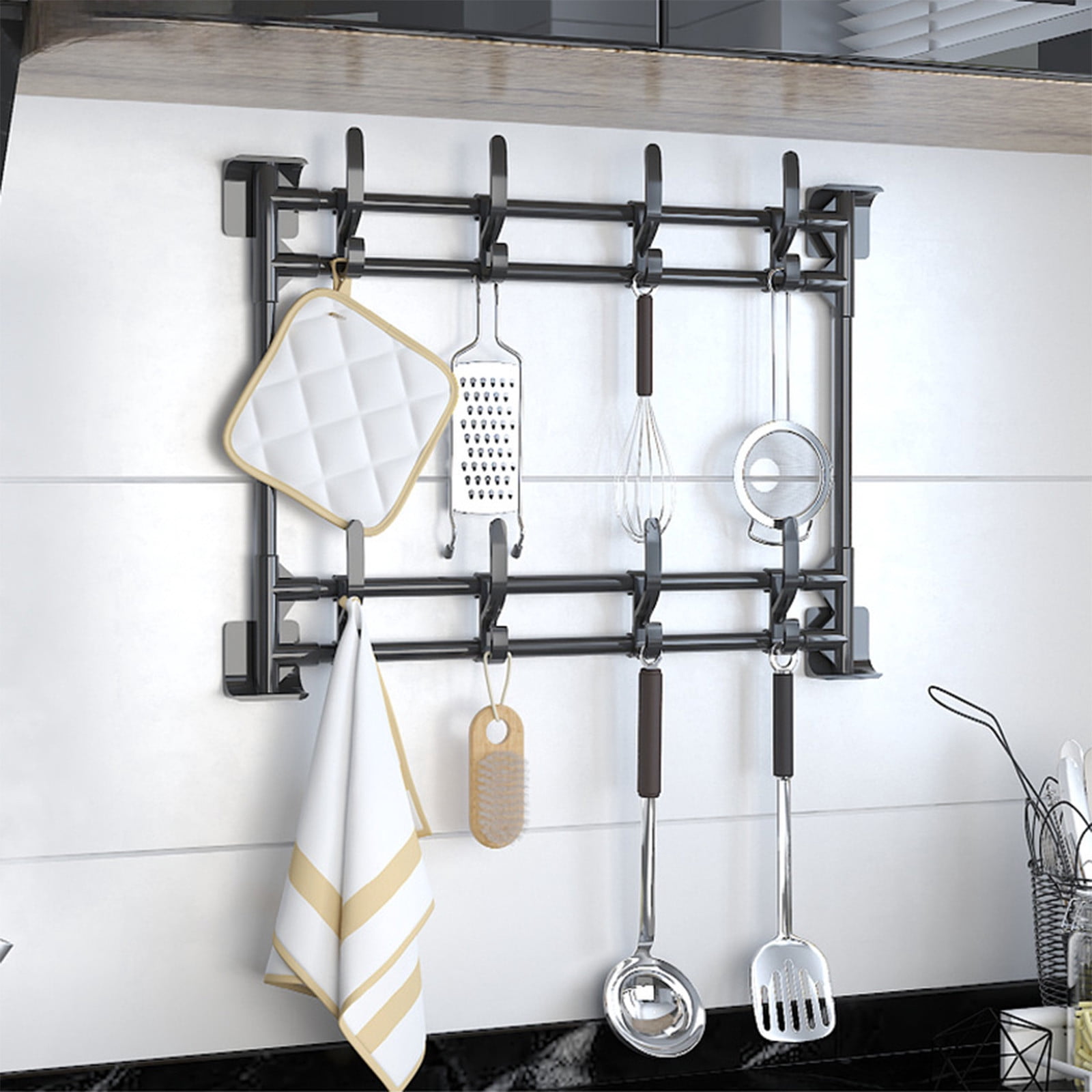 Floating Hanger Rack InsCrazy Floating Shelves Storage for Kitchen Bathroom Laundry Room ...