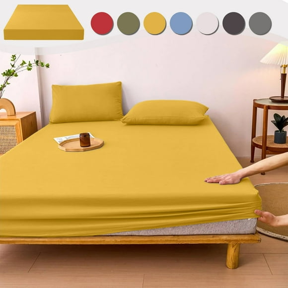 InsCrazy Full Bed Fitted Sheet, Full Size Mattress Cover, Deep Pocket Fitted Sheet, Soft Breathable Brushed Microfiber Bed Sheets on Clearance