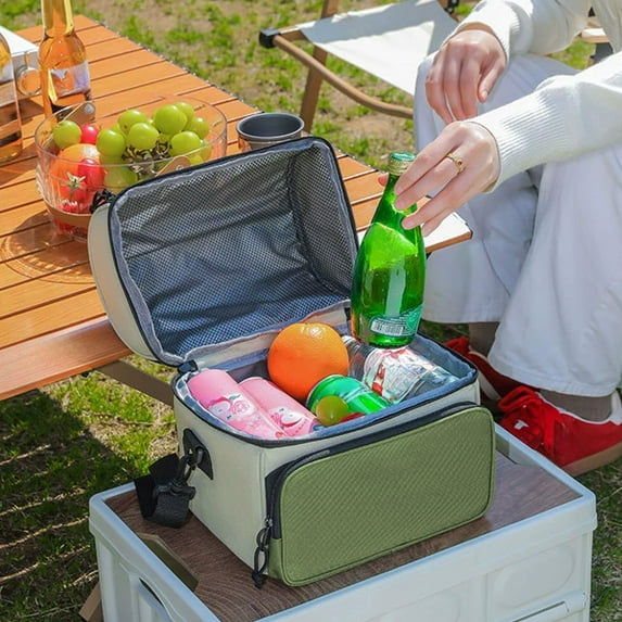 InsCrazy Insulated Lunch Box, Waterproof Lunch Bag with Adjustable Shoulder Strap Portable Large Capacity Picnic Bag