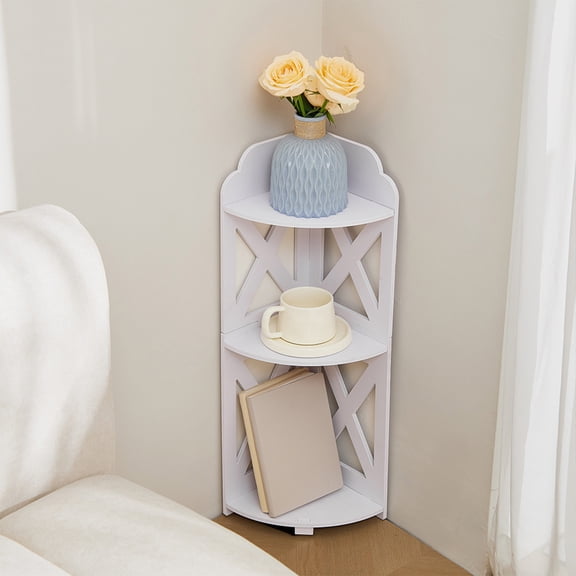 InsCrazy Nightstand Bedside Table Bedroom Storage Cabinet Bedroom Floor Cabinet Freestanding Organizer for Kitchen Bathroom Laundry Room Office