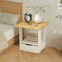 InsCrazy Nightstand Bedside Table Modern Concise Nightstand With Drawers Compact Home Storage for Kitchen Bathroom Laundry Room Office