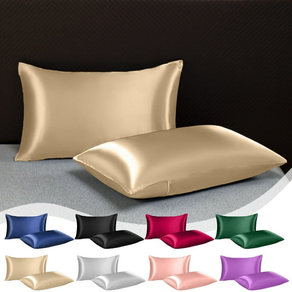 InsCrazy Pillow Cases - King Size Stain Pillowcase 2 Pack - Silk Pillowcase for Hot Sleepers and Night Sweats Velvet Soft Pillow Coves 20 X 30 Inches