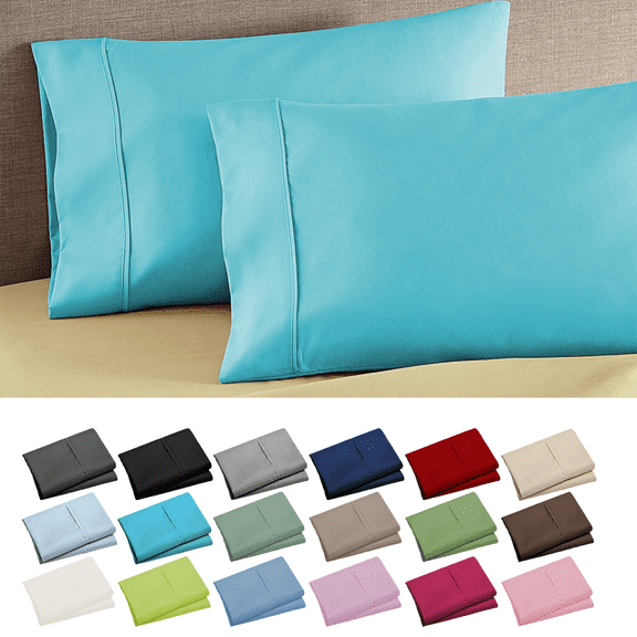 InsCrazy Pillow Cover, King Size, Pillow Cases - 2 Pack - Envelope Closure - Soft Brushed Microfiber Fabric - Shrinkage and Fade Resistants Pillow Covers 20 X 30 Inches