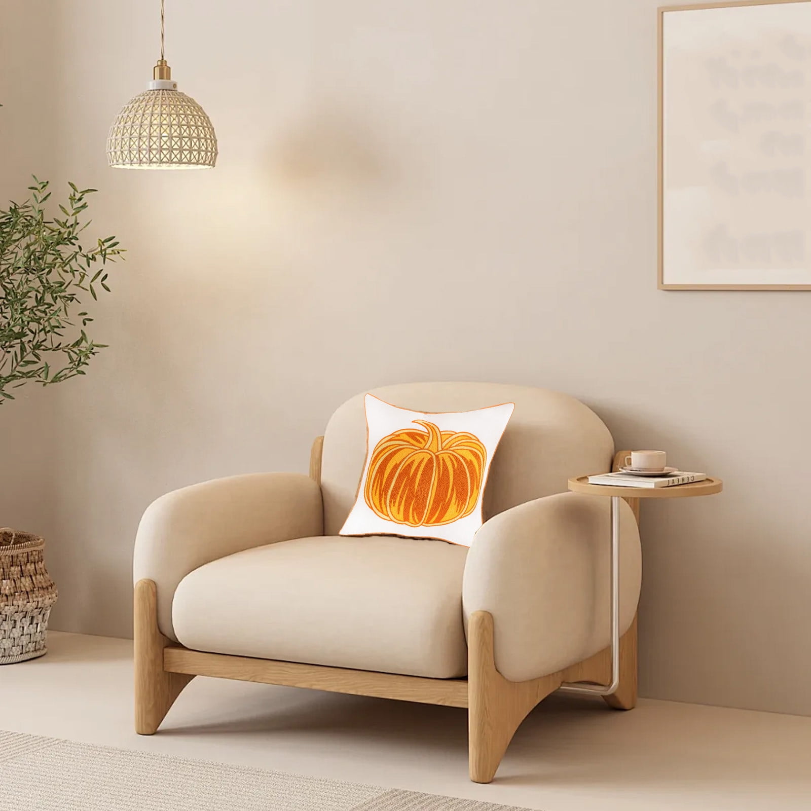 InsCrazy Pillow Cover, Throw Pillows, Pumpkin Embroidered Halloween