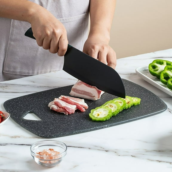 InsCrazy Plastic Cutting Board for Kitchen, for Kitchen Plastic Non-Slip Kitchen with Hanging Hole Handle for Meat Veggies Cutting Boar for Kitchen and Outdoor Cooking 14" X 10"