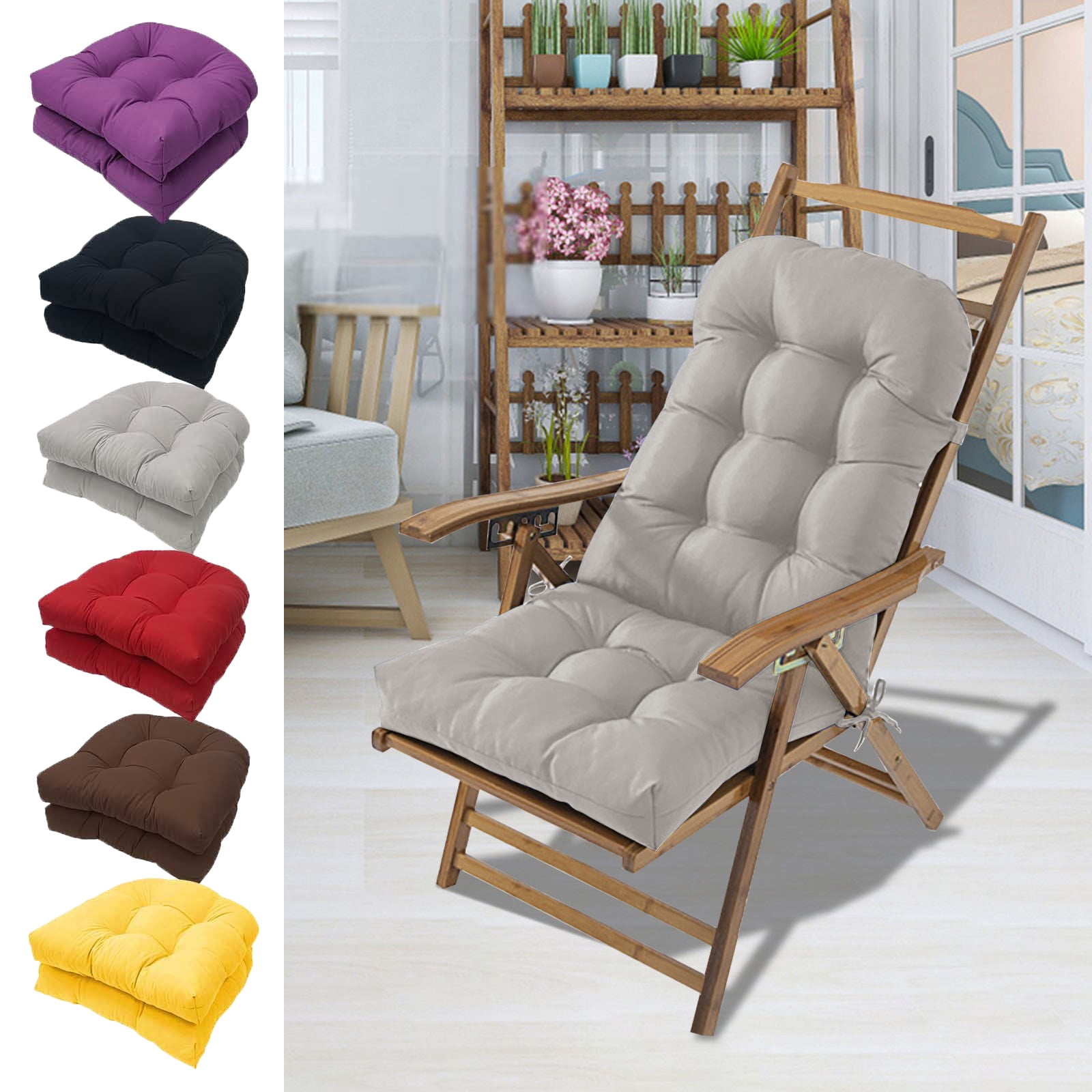 InsCrazy Rocking Chair Cushions Cushion Garden Chair Patio Sofa Cushion Rattan Chair Indoor Outdoor Patio Seat Cushion, Porch Swings Cushion 20 X 45 inches