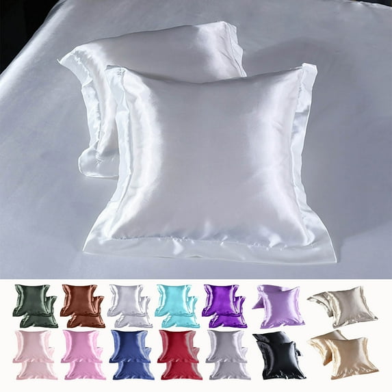 InsCrazy Satin Pillowcases for Hair, Pack of 2 Silk Pillow Cases for Hot Sleepers and Night Sweats, Soft Pillow Cover for Bed Sofa and Couch 20 X 20 Inches