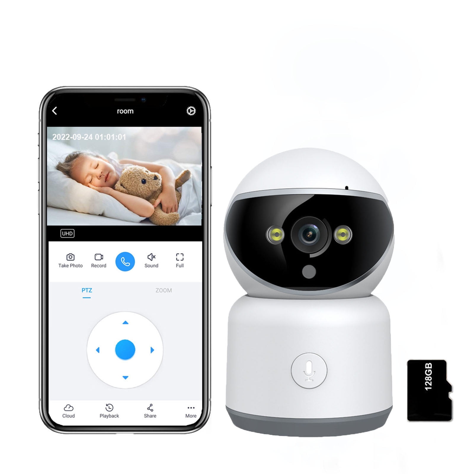 InsCrazy Security Camera for Home, 5G Full-color WIFI Mobile Phone Interconnection Rotating Perspective Voice Call Alarm Function Home Monitoring Camera