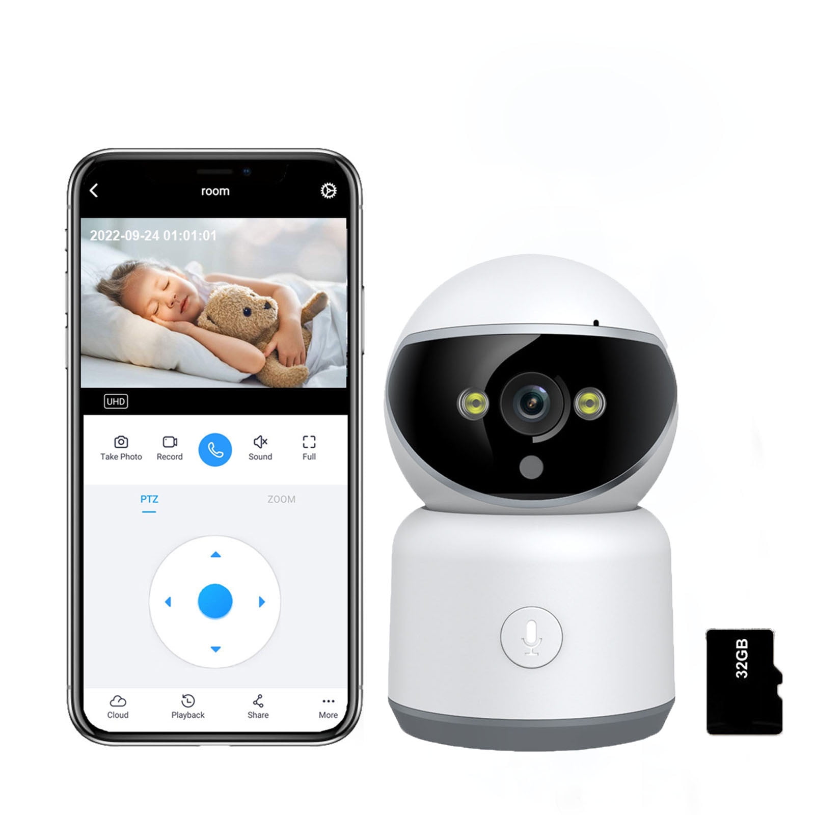 InsCrazy Security Camera for Home, 5G Full-color WIFI Mobile Phone Interconnection Rotating Perspective Voice Call Alarm Function Home Monitoring Camera