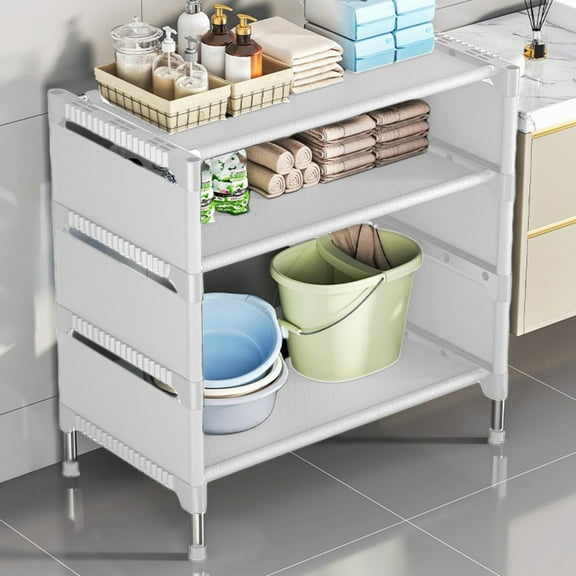 InsCrazy Shoe Cabinet Multi-layer Shoe Rack Dusts-proof Stackable Shoe Rack Storage for Kitchen Bathroom Laundry Room Office