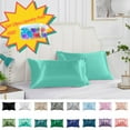 thumbnail image 1 of InsCrazy Silk Pillow Cases, King Size, Satin Pillowcase for Hair and Skin, Pillowcases Standard Size Set Of 2, Luxury and Soft Satin Pillowcovers 2 Pack (20x30 Inches), 1 of 8